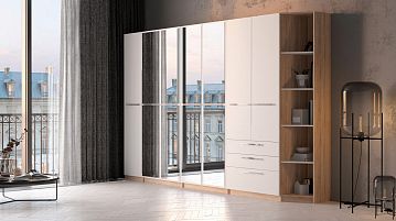 Модульные шкафы Noble, цвет Дуб бардолино&Белый