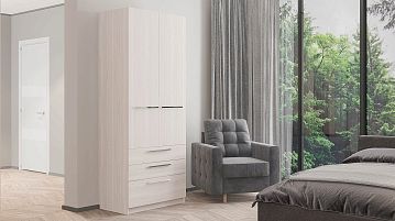 Шкаф двухдверный Noble 90 см с ящиками, цвет Ясень